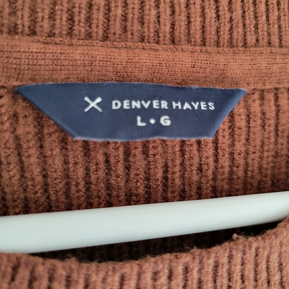Denver Hayes Knot Ribbed Long Sleeve Sweater Size L - Picture 3 of 6